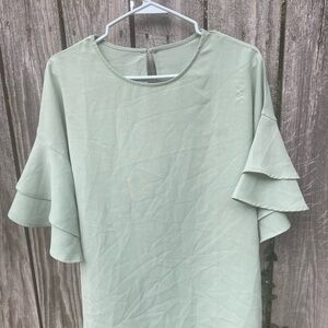 Flutter Green Blouse
